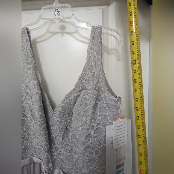 2 New size 8+20 MORI LEE Style 714 Silver Grey Lace Chiffon Evening Dresses - Picture 16 of 16